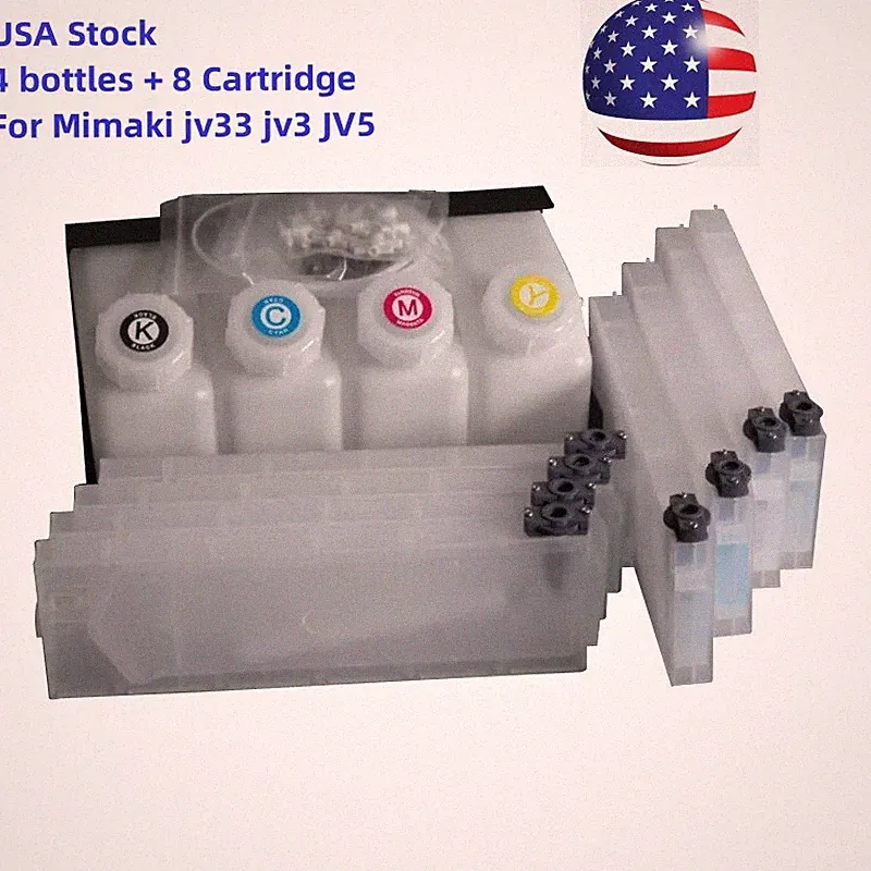 4 Bottles, 8 Cartridge Bulk Continuous Ink Supply System For Mimaki jv33 jv3 JV5