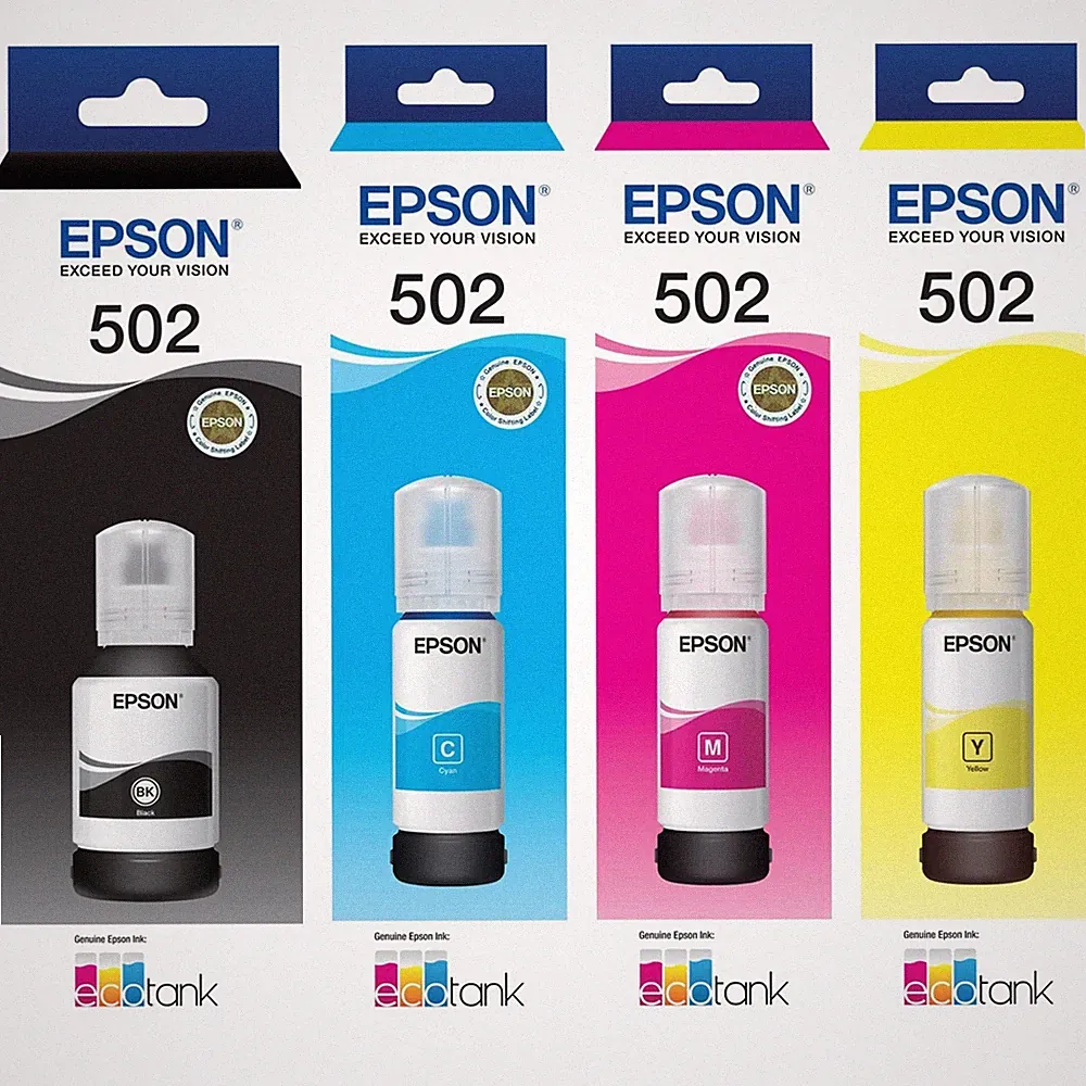 GENUINE Original Epson T502 EcoTank 502 Ink Toner Bottle Value Pack Bulk Option