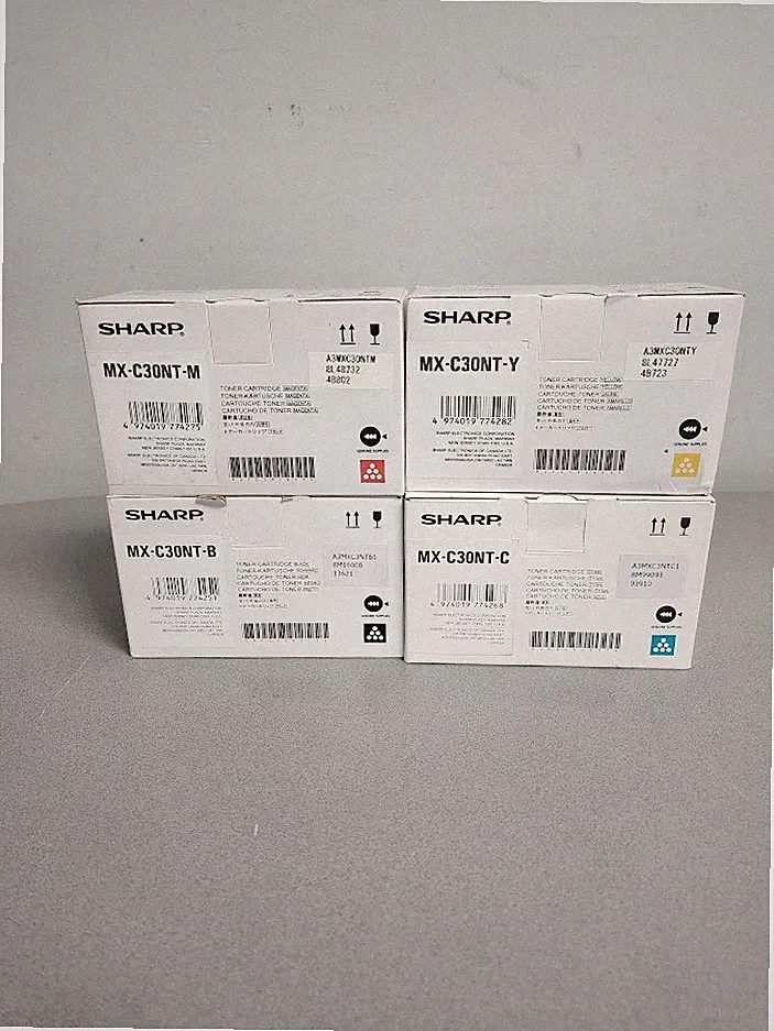 Genuine Sharp MX-C30NT-B/C/Y/M For use in MX-C250/MX-C300 Toner Cartridges