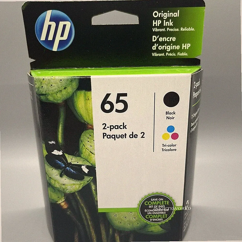 HP #65 2pack Combo Ink Cartridges Black and Color HP65 New Genuine