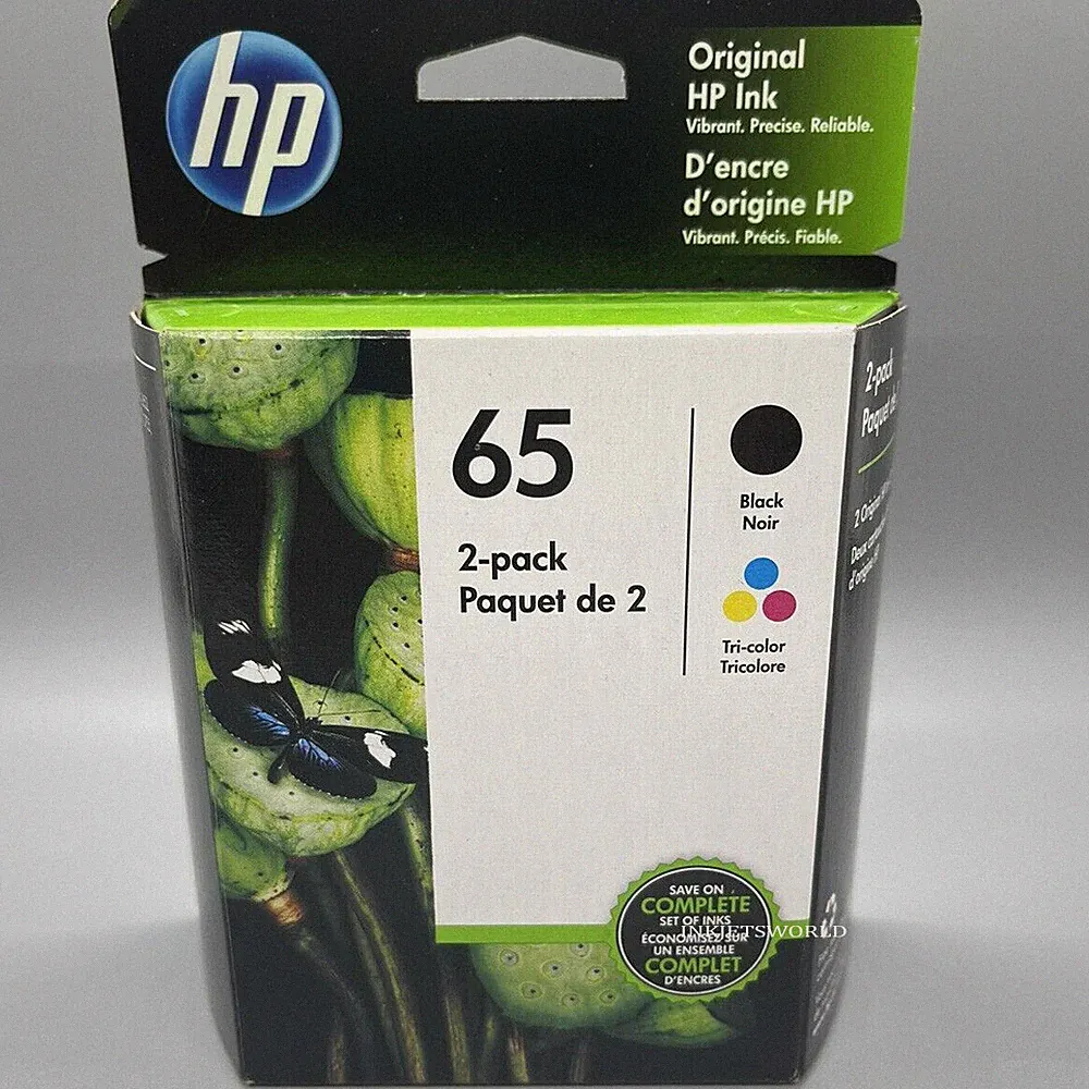 HP 65 Combo 2pack Ink Cartridges 65 Black Color New Genuine