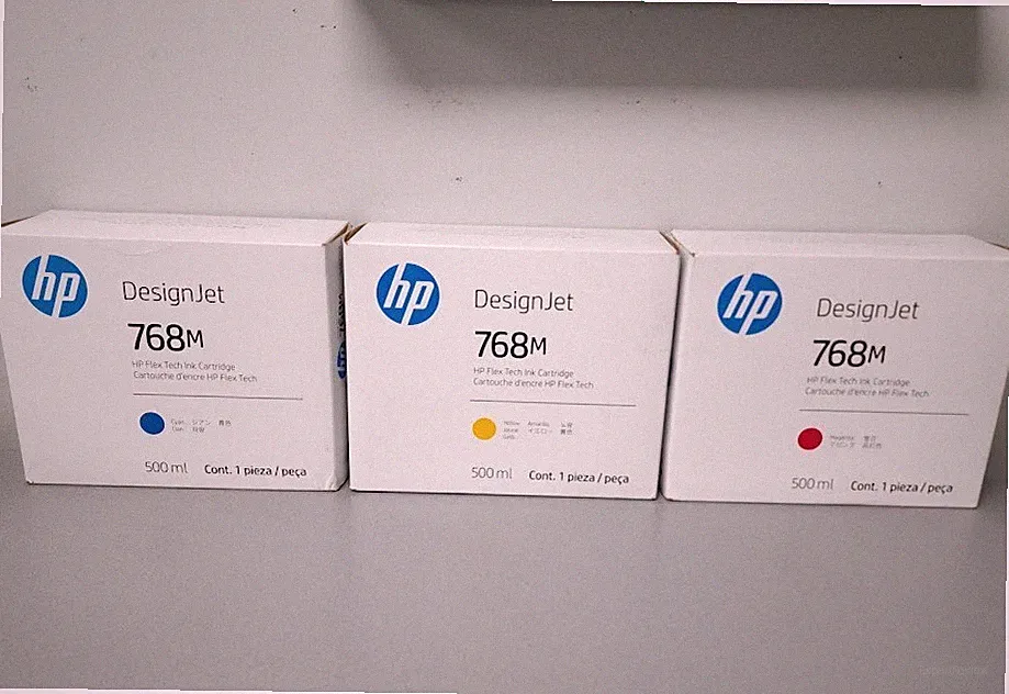 HP 768M Cyan, Magenta, Yellow DesignJet Ink Cartridge Lot of 3 Exp 2026