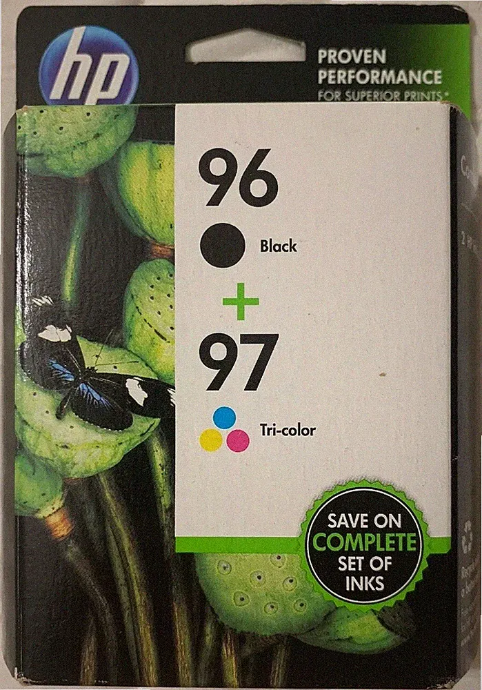 HP 96 & HP 97 Black & Color Ink Cartridges C9353FN C8767WN C9363WN OEM Foil Pack